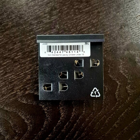 DKNY Gold-Tone 3-Pc. Set Extra-Small Pavé Hoop Earrings, 0.48" - Picture 3 of 3